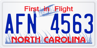 NC license plate AFN4563
