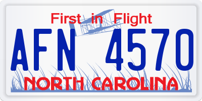 NC license plate AFN4570