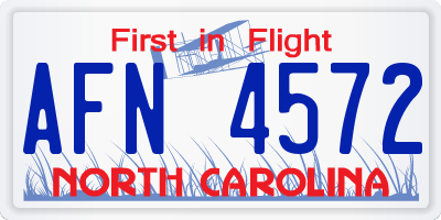 NC license plate AFN4572