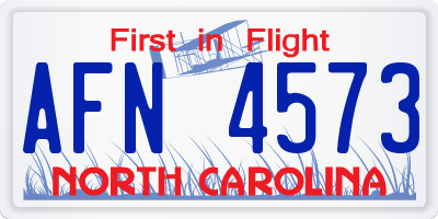 NC license plate AFN4573