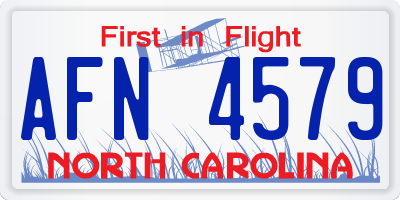 NC license plate AFN4579