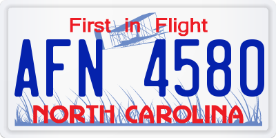 NC license plate AFN4580