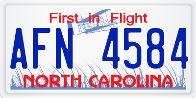 NC license plate AFN4584