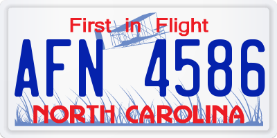 NC license plate AFN4586