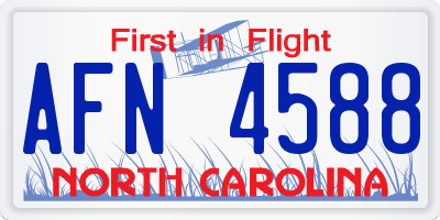 NC license plate AFN4588