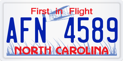 NC license plate AFN4589