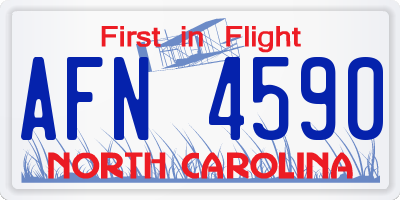 NC license plate AFN4590
