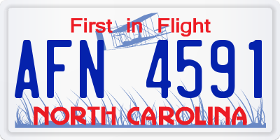 NC license plate AFN4591