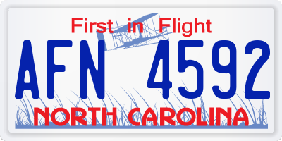 NC license plate AFN4592