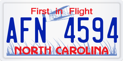 NC license plate AFN4594