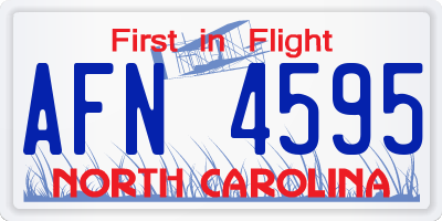 NC license plate AFN4595