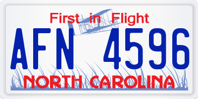 NC license plate AFN4596
