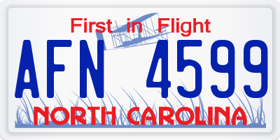 NC license plate AFN4599