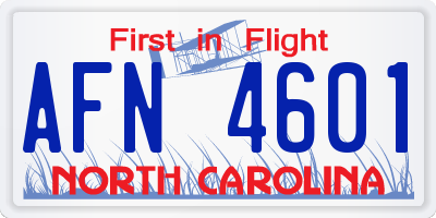 NC license plate AFN4601