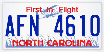 NC license plate AFN4610