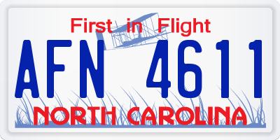 NC license plate AFN4611
