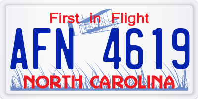 NC license plate AFN4619