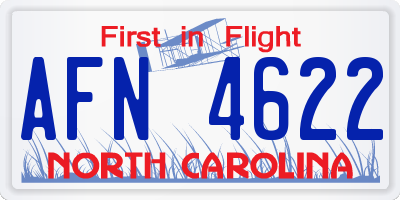NC license plate AFN4622