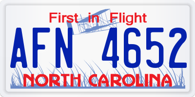 NC license plate AFN4652