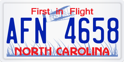 NC license plate AFN4658