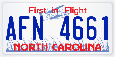 NC license plate AFN4661