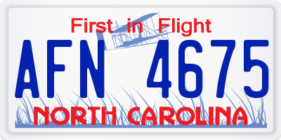 NC license plate AFN4675