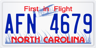 NC license plate AFN4679