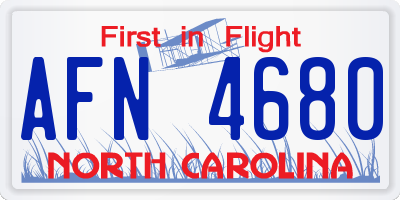 NC license plate AFN4680