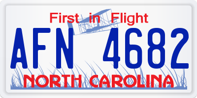 NC license plate AFN4682