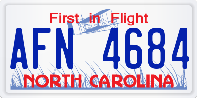 NC license plate AFN4684