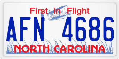 NC license plate AFN4686