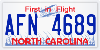 NC license plate AFN4689