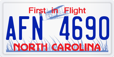 NC license plate AFN4690