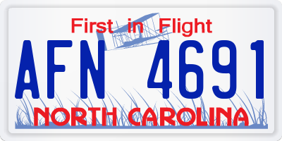 NC license plate AFN4691