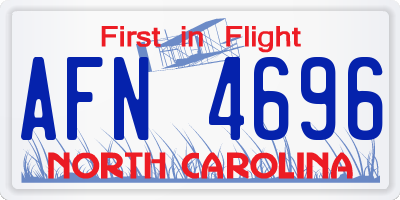 NC license plate AFN4696