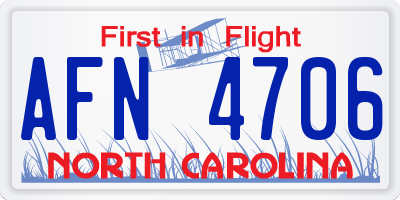 NC license plate AFN4706