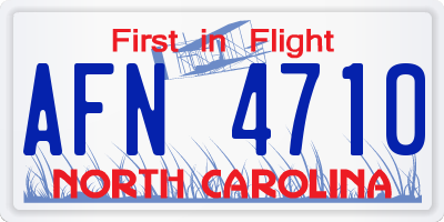 NC license plate AFN4710