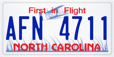 NC license plate AFN4711