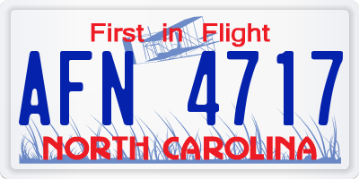 NC license plate AFN4717