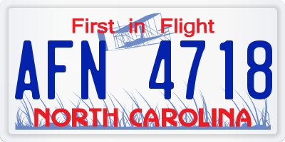 NC license plate AFN4718