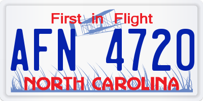 NC license plate AFN4720