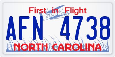 NC license plate AFN4738