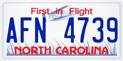 NC license plate AFN4739