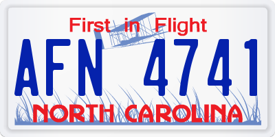 NC license plate AFN4741