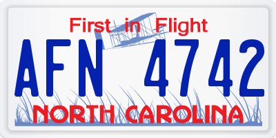 NC license plate AFN4742