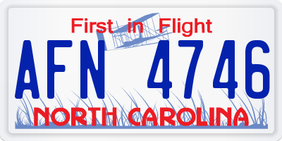 NC license plate AFN4746