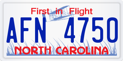 NC license plate AFN4750
