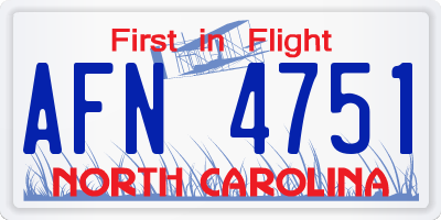 NC license plate AFN4751