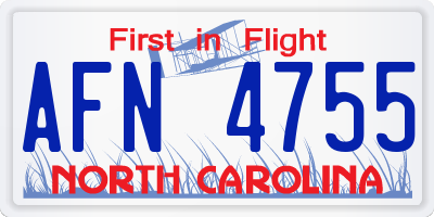 NC license plate AFN4755