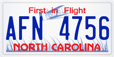NC license plate AFN4756